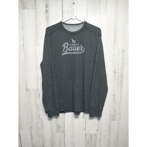 Eddie Bauer Men's Adult Sz Large Shirt Gray Thermal Athletic Logo